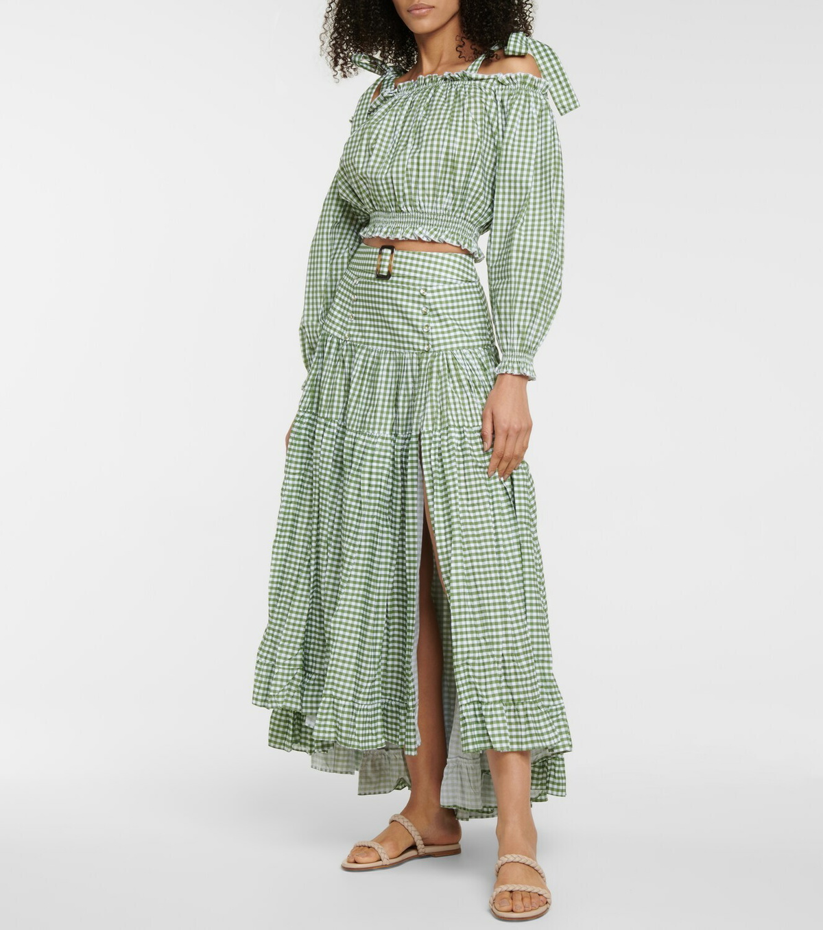 Alexandra Miro Gingham cotton crop top