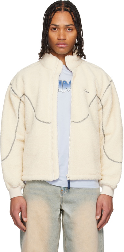 Photo: Dime Off-White Polar Fleece Sherpa Zip Jacket