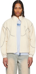 Dime Off-White Polar Fleece Sherpa Zip Jacket