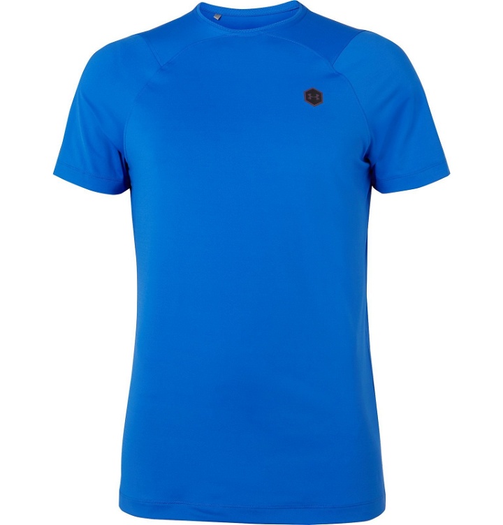 Photo: Under Armour - UA Rush Mesh-Panelled Celliant HeatGear T-Shirt - Blue