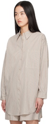 Silk Laundry Beige Cotton Round Shirt