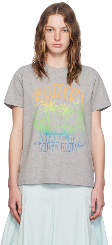 Photo: GANNI Gray Holiday T-Shirt