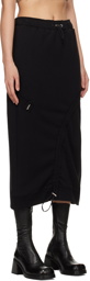 lesugiatelier Black Shirring Midi Skirt