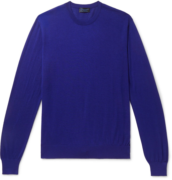 Photo: Charvet - Cashmere and Silk-Blend Sweater - Blue