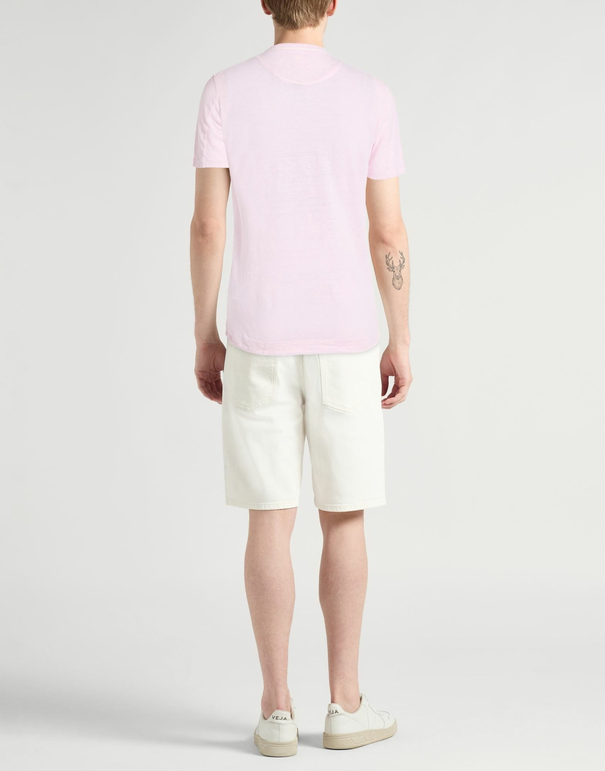 120% Lino Mens T-shirt Light in Pink