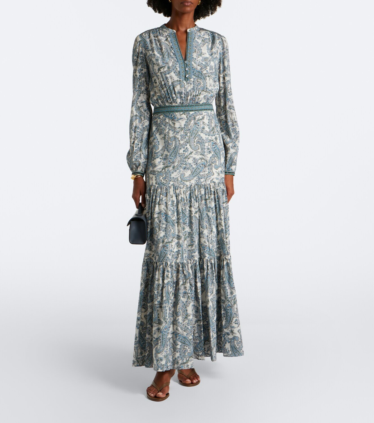 Veronica Beard Sama printed tiered silk-blend maxi dress