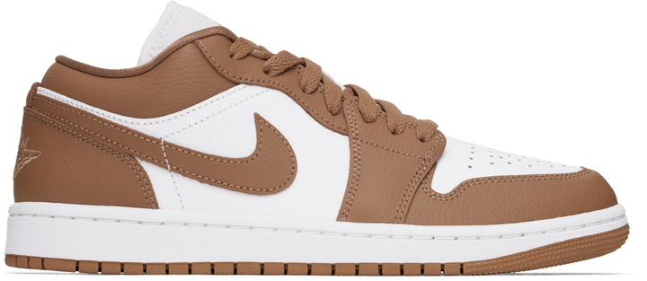 Photo: Nike Jordan White & Brown Air Jordan 1 Low Sneakers