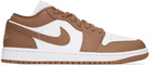 Nike Jordan White & Brown Air Jordan 1 Low Sneakers