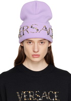 Versace Purple Logo Beanie