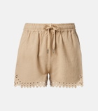 Marant Etoile Balyme embroidered cotton shorts