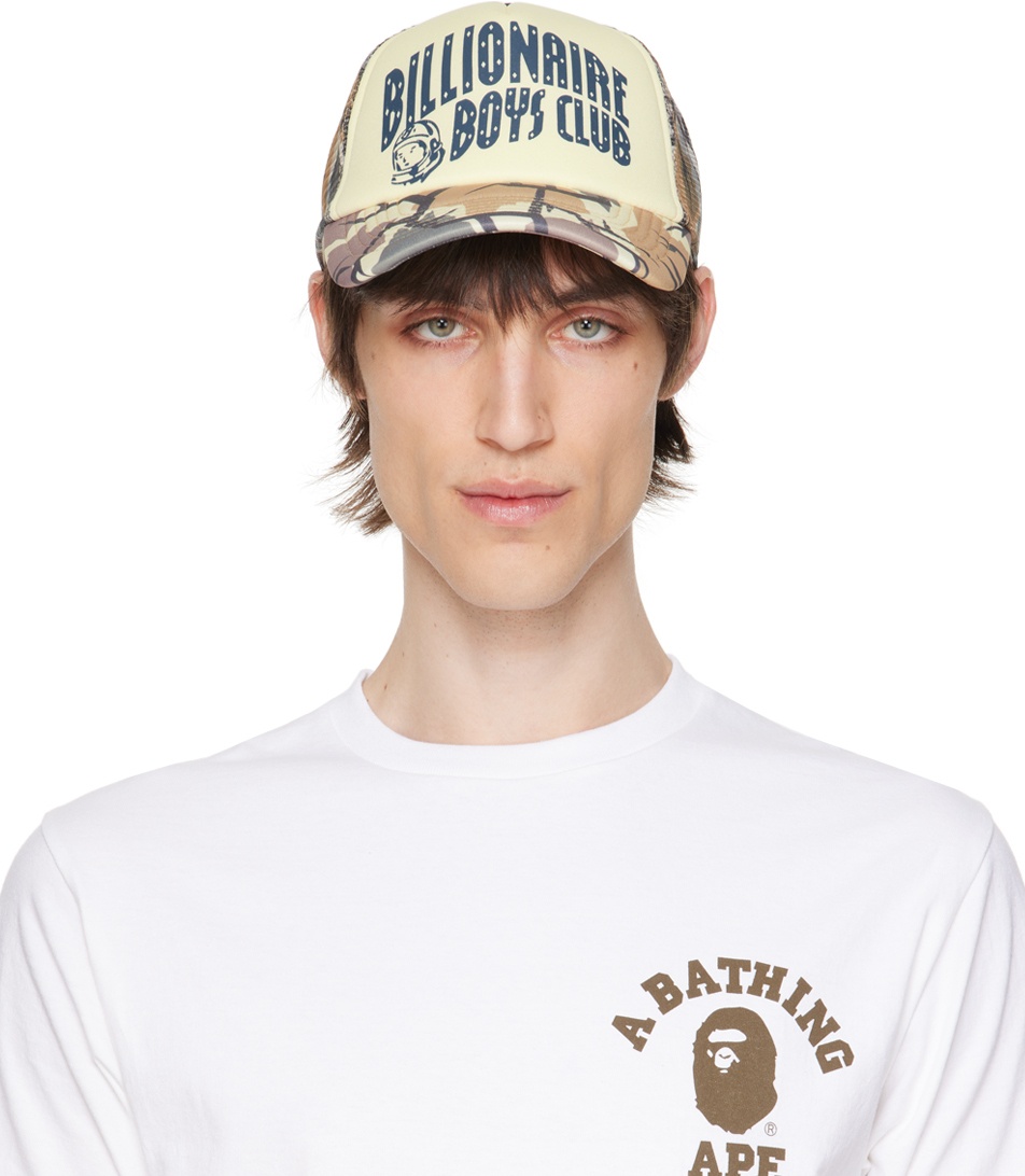 Photo: Billionaire Boys Club Beige Camo Arch Logo Trucker Hat