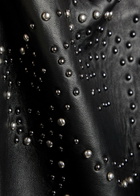 AN-Y1 Queen Stud-embellished Leather Cropped Bomber Jacket Black