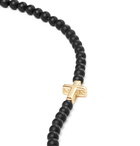 David Yurman - Cross Station Onyx and 18-Karat Gold Beaded Bracelet - Black