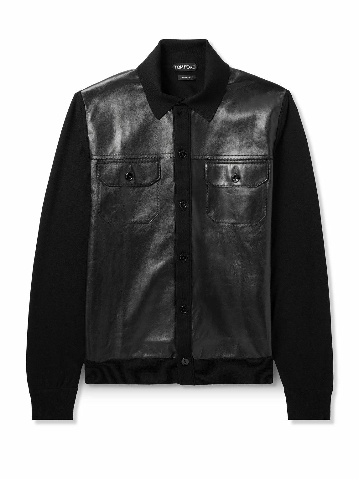 TOM FORD - Leather-Trimmed Cotton-Velvet Biker Jacket