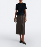 Vince Leather midi skirt