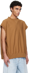 Hed Mayner Tan Cap Sleeve Sweatshirt