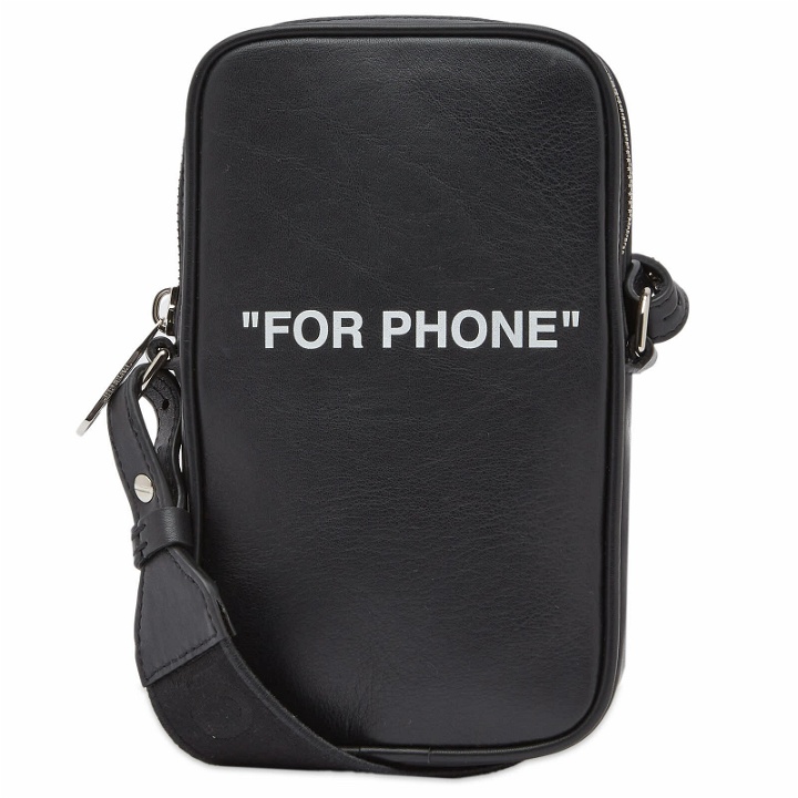 Photo: Off-White Men's Quote Phone Cross Body Bag in Black