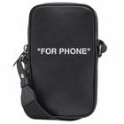 Off-White Men's Quote Phone Cross Body Bag in Black