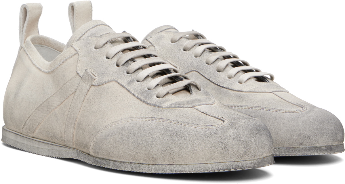 Ann Demeulemeester White & Gray Siru Boxing Sneakers