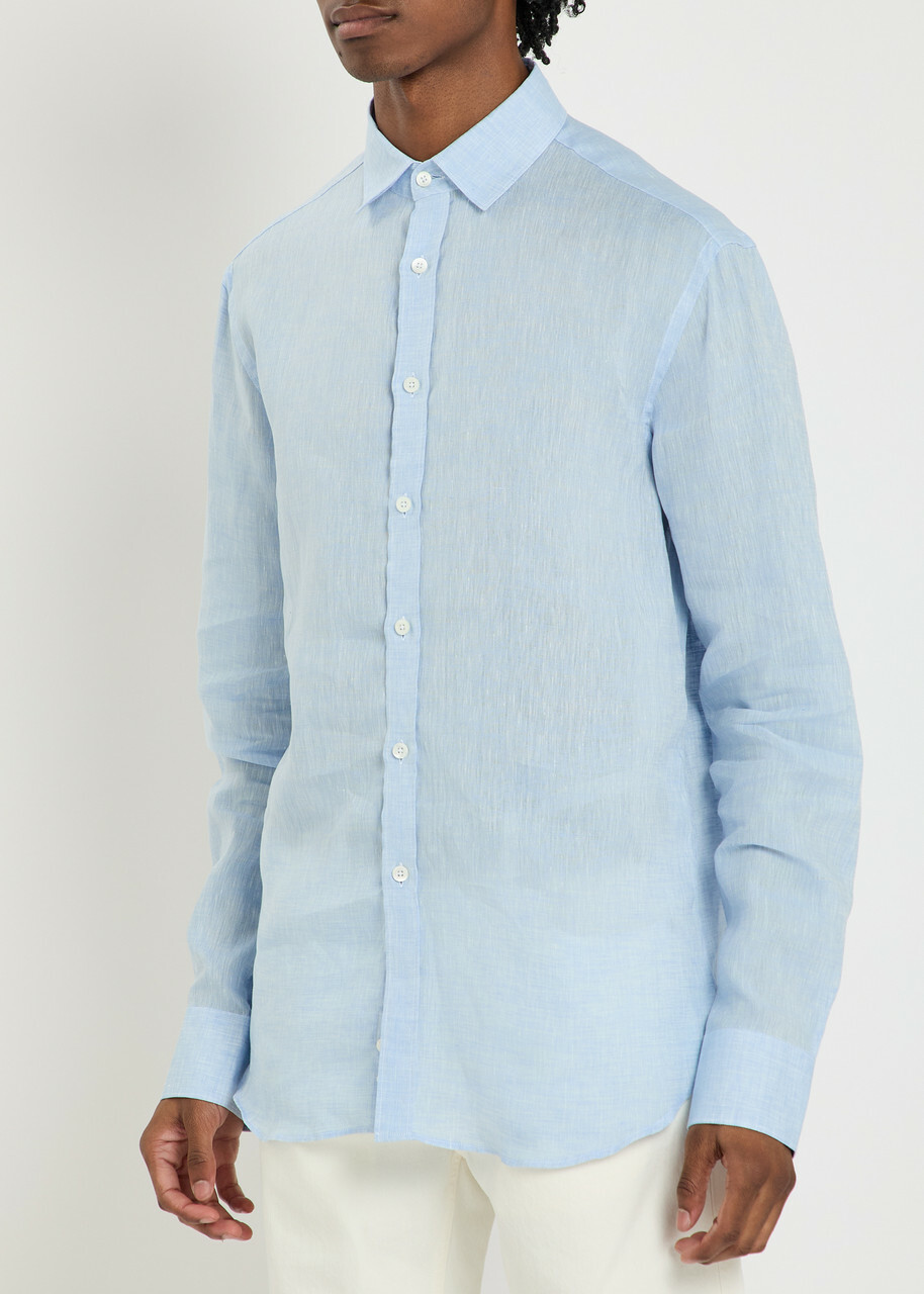 Canali Linen Shirt Blue