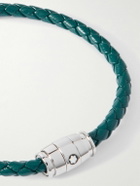 Montblanc - Meisterstück 3-Ring Stainless Steel and Woven Leather Bracelet - Blue