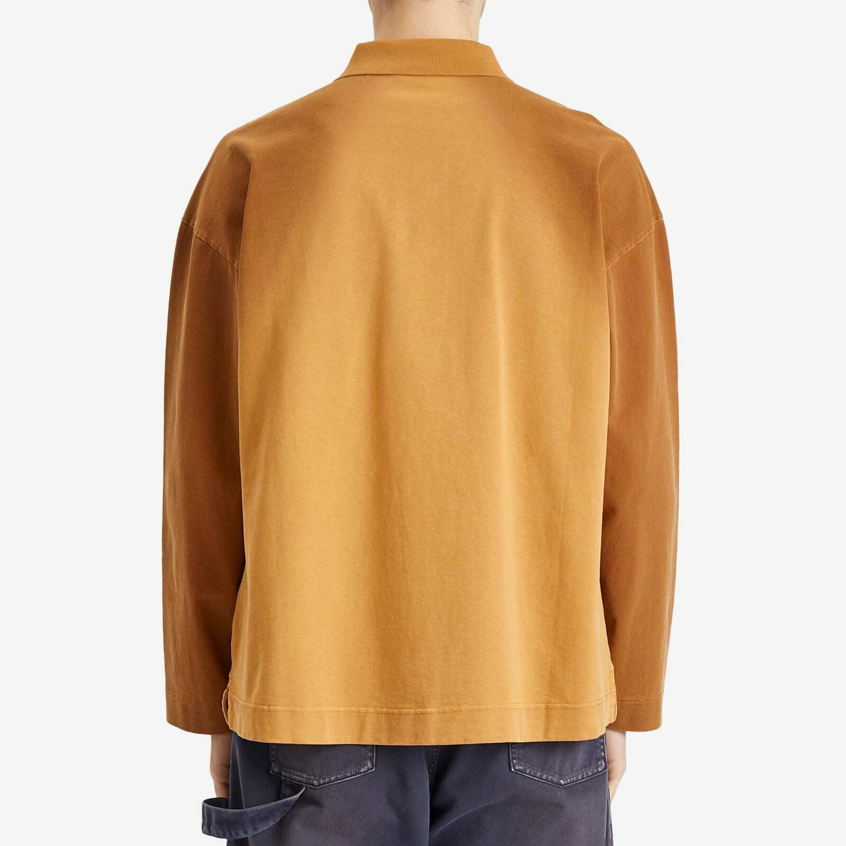 JW Anderson Men's Long Sleeve Rugby Polo in Tobacco