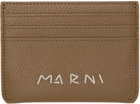Marni Taupe Logo Card Holder