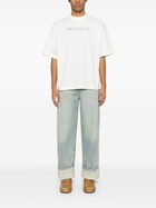 Alexander Wang Neutrals Cotton Logo-Print T-Shirt