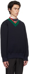 kolor Navy Asymmetric Sweatshirt