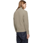 MM6 Maison Margiela Beige Ribbed Knit Sweater