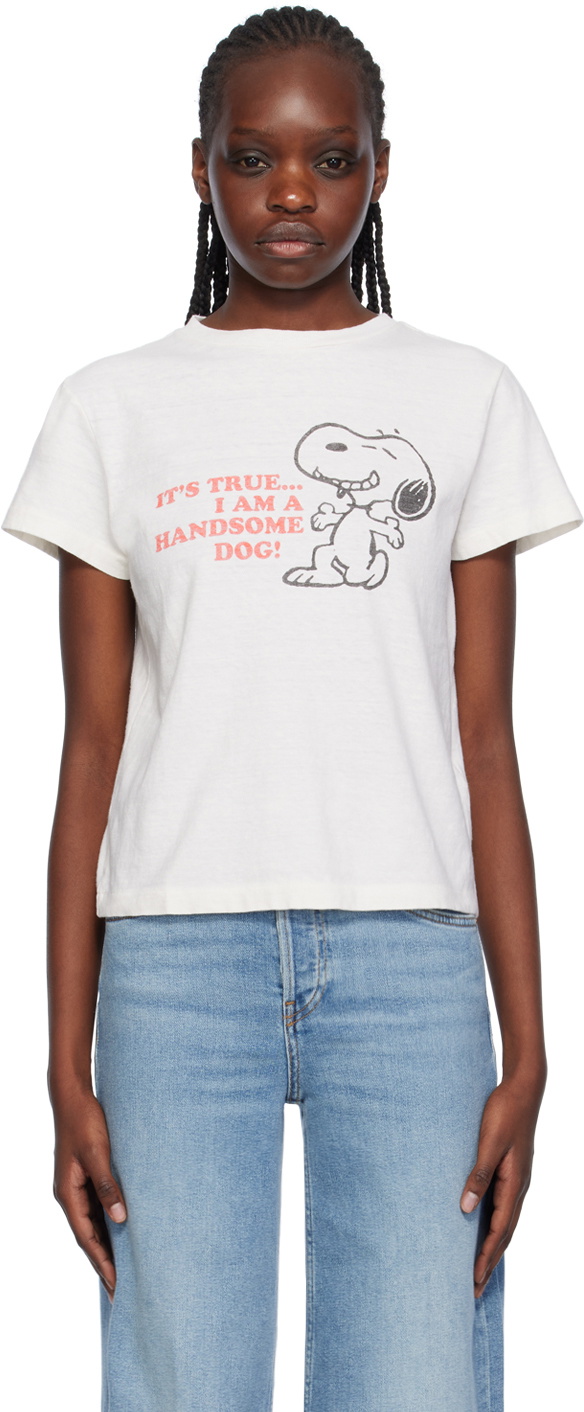 Re/Done White Snoopy Handsome T-Shirt Re/Done