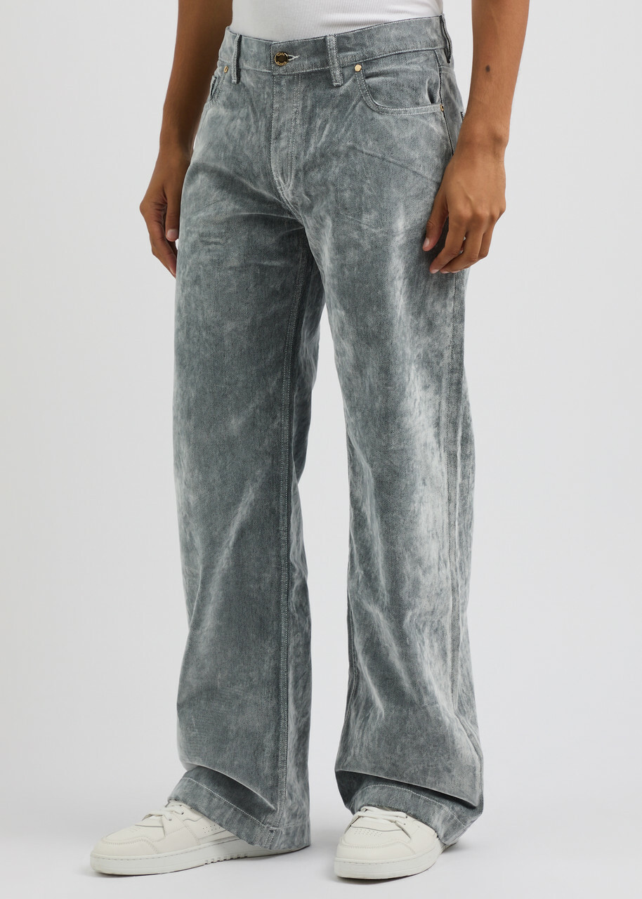 Casablanca Peach Straight-leg Brushed Jeans Grey