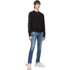 Off-White Black Melange Diag Sweater