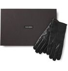 Dolce & Gabbana - Cashmere-Lined Leather Gloves - Brown