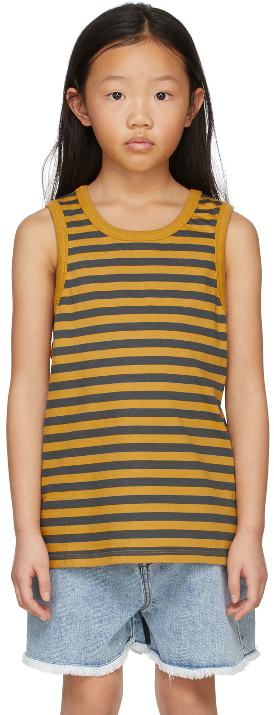 Main Story Kids Yellow & Black Stripe Tank Top