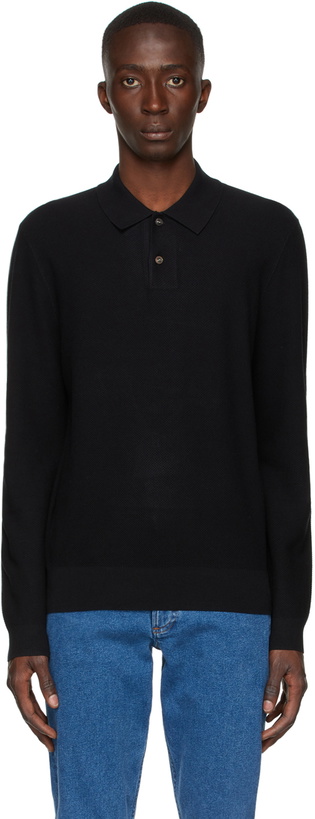 Photo: A.P.C. Black Kyle Long Sleeve Polo