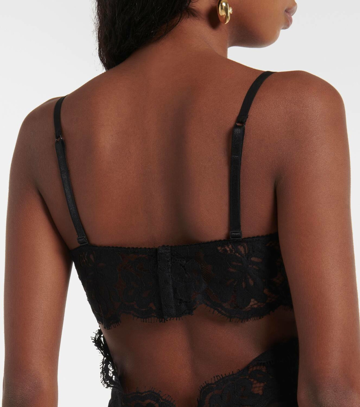 Dolce&Gabbana Silk-blend chiffon and lace corset dress