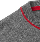 Dolce & Gabbana - Slim-Fit Appliquéd Cashmere and Virgin Wool-Blend Sweater - Men - Gray