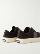 TOM FORD - Cambridge Leather-Trimmed Suede Sneakers - Brown