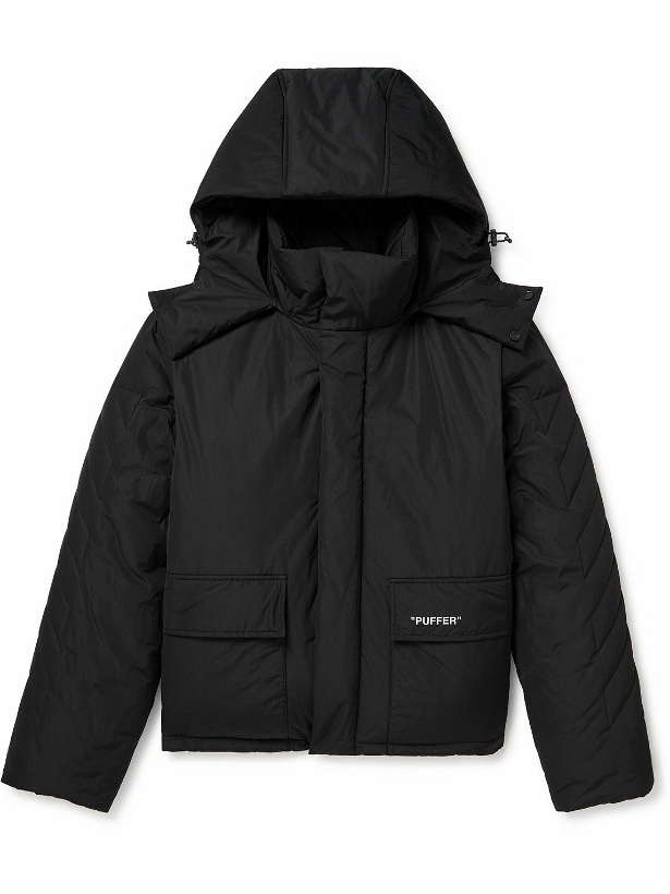Photo: Off-White - Logo-Print Quilted Shell Hooded Down Jacket - Black