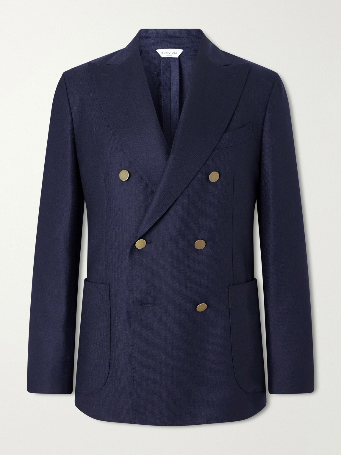Boglioli - Double-Breasted Virgin Wool-Hopsack Blazer - Blue