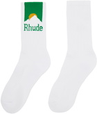 Rhude White Moonlight Socks