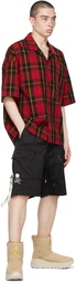 mastermind WORLD Red Block Plaid Short Sleeve Shirt