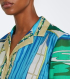 Tory Burch Printed cotton poplin bowling shirt