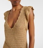 Melissa Odabash Annalise crochet lamé minidress