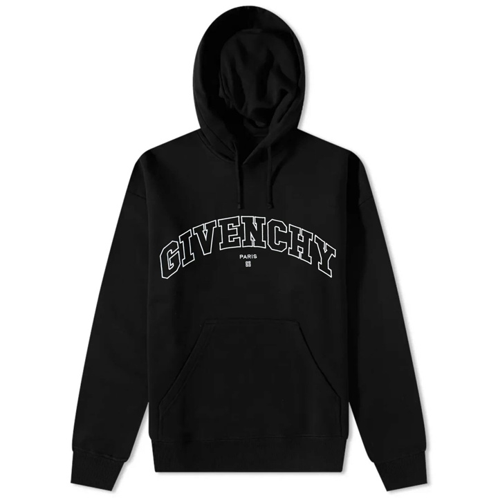 Photo: Givenchy Men's College Logo Hoody in Black
