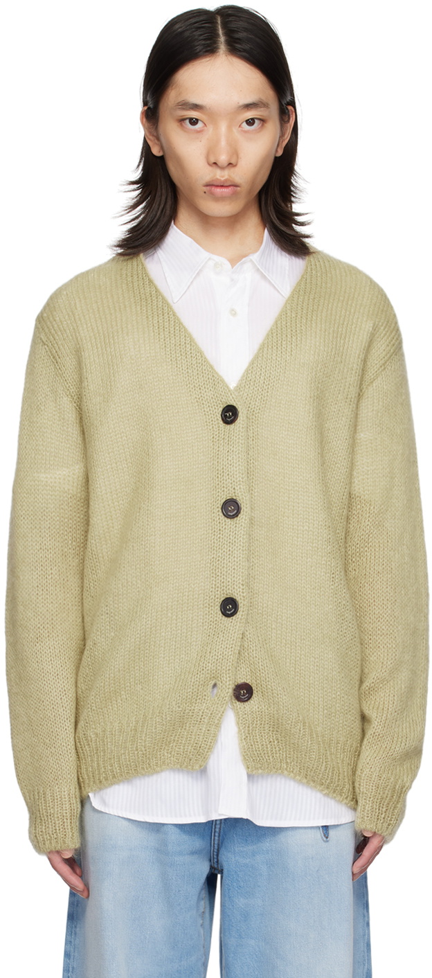 lesugiatelier Green Oversized Mohair Cardigan