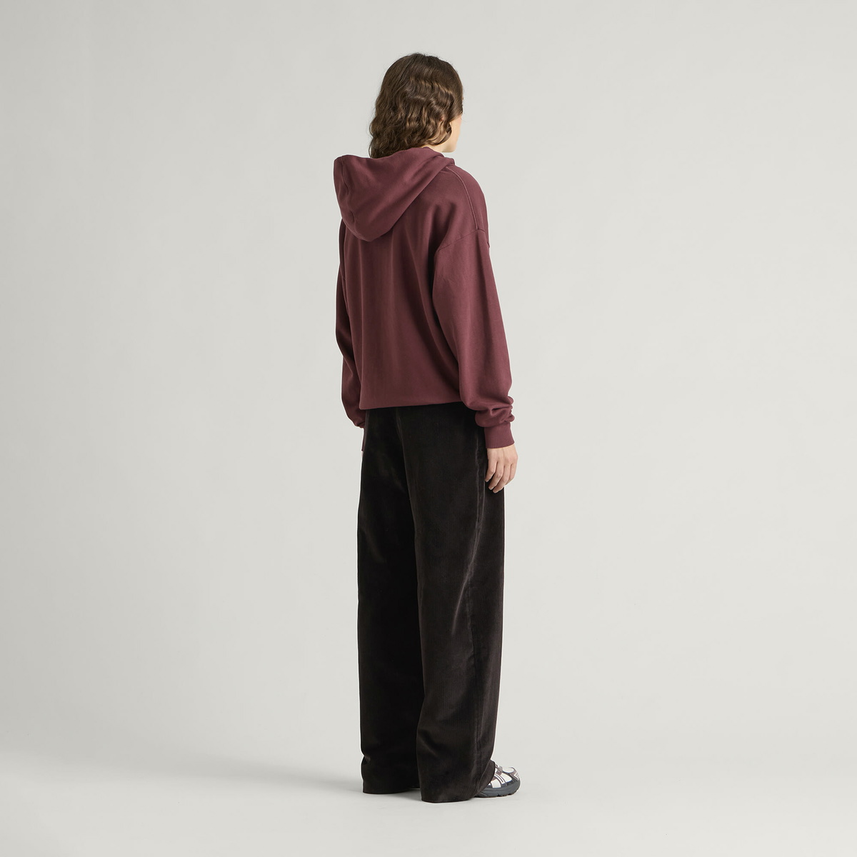 END. Mono Zip Hoodie in Oxblood