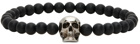 Alexander McQueen Black Skull Beaded Bracelet