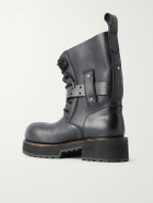 Balenciaga - Venom Distressed Leather Boots - Black